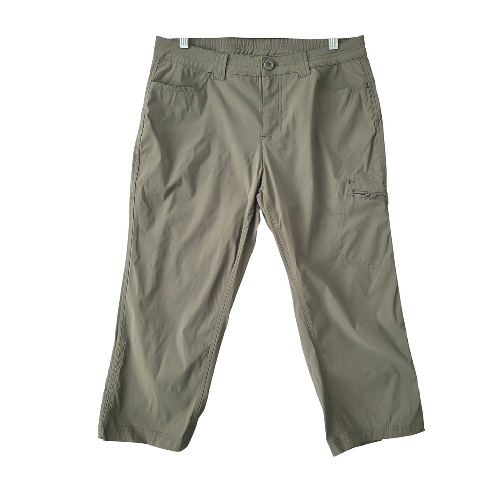 Eddie Bauer Women Size 8 Cargo Pants Khaki Capri Outdoor Hiking Camping Gorpcore